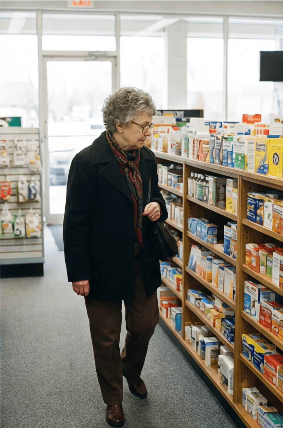 Pharmacy shelves at Enova Care Pharmacy
